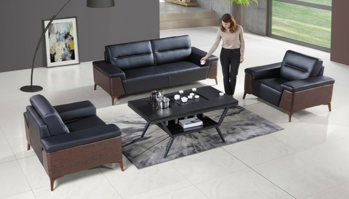 Design sofa set 3+1+1 seater leather couch upholstered sofas office furniture new