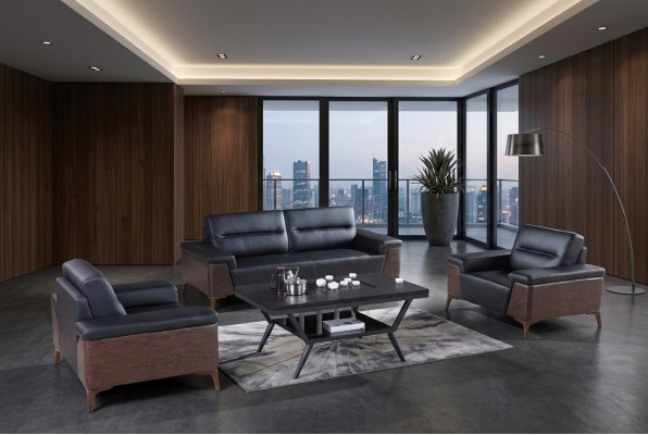 Design sofa set 3+1+1 seater leather couch upholstered sofas office furniture new
