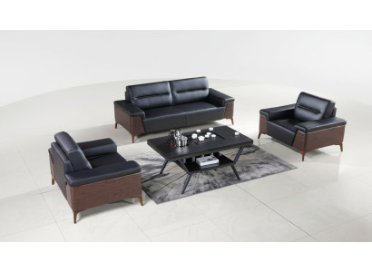 Design sofa set 3+1+1 seater leather couch upholstered sofas office furniture new
