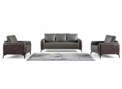 Sofa set 3+1+1 seaters, design sofas, upholstered couches, leather, relax, modern.