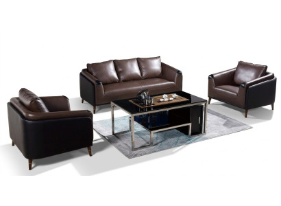 Sofa Set 3+1+1 Seater Leather Sofa Couch Living Landscape Set Design Modern