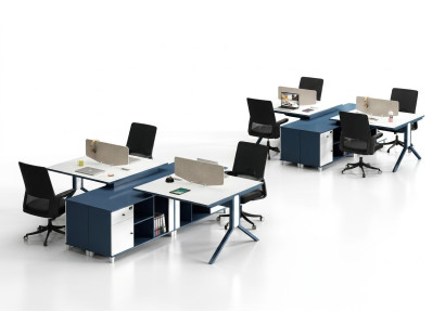 Call center 2 workstations desk office furniture interior equipment