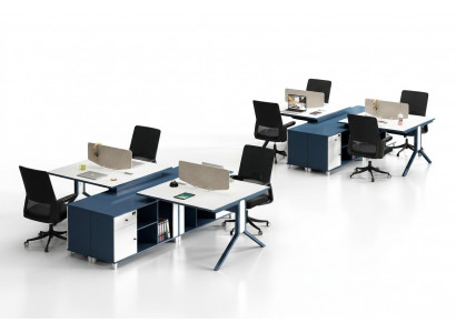 Call center 2 workstations desk office furniture interior equipment