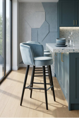 Chesterfield bar stool chairs counter armchair luxury upholstery.