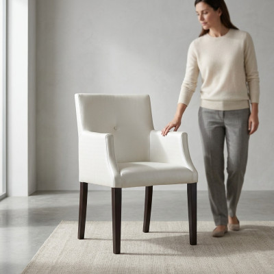 Design Chesterfield chair fabric chairs upholstery luxury armchair dining room