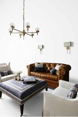 Brown Chesterfield 3-Seater Classic Luxury Sofa Leather Couch Style Three-Seater