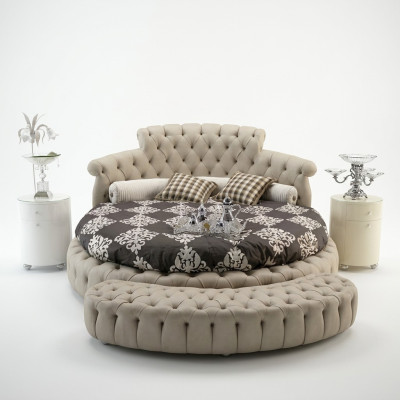Round bed round design beds leather double hotel luxury frame