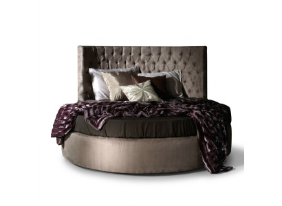Round Chesterfield Luxury Round Bed Classic Hotel Velvet Textile Leather Beds New