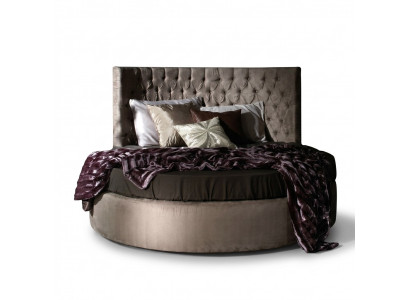 Round Chesterfield Luxury Round Bed Classic Hotel Velvet Textile Leather Beds New