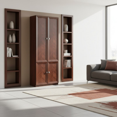 Display cabinet glass cabinet living room shelf wood cabinet system shelves