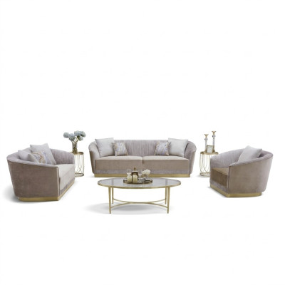 Sofa set 3+2+1 fabric sofa couch seat textile fabric upholstery group leather