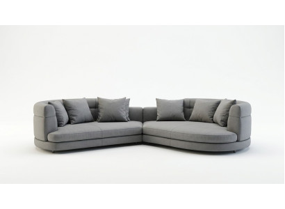 Sofa 4-seater fabric sofas luxury design couch round luxury upholstery four-seater XXL