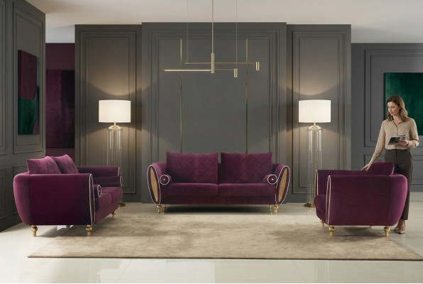 Designer sofa set 3+2+1 seater couch upholstery suite living room