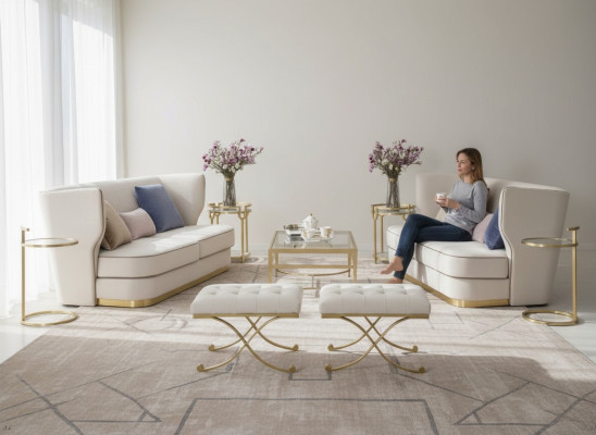 Designer Sofa Sofa Set 2+2 Seater Couch Upholstery Suite New Furniture