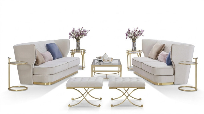 Designer Sofa Sofa Set 2+2 Seater Couch Upholstery Suite New Furniture