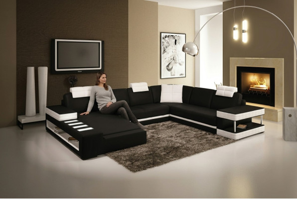 U-shape sofa couch upholstery suite living area design luxury corner sofa