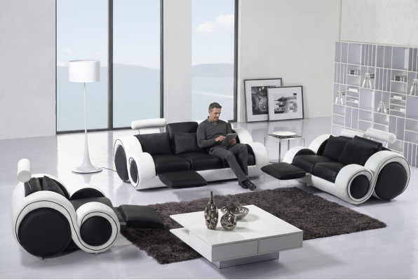 Sofa suite 3+2+1 with relax function seating sofa couch sets leather sofas
