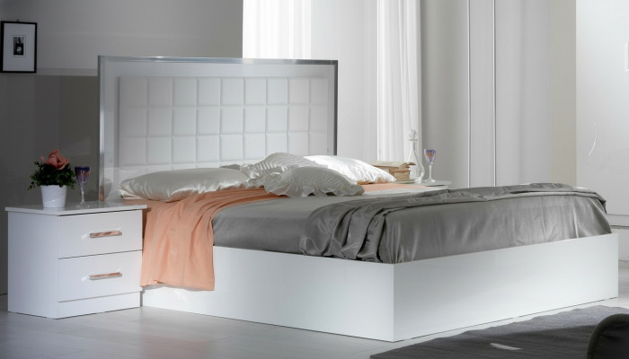 Bed 2x Nightstand 3-piece Bedroom Set Design Modern Luxury Bed Group New