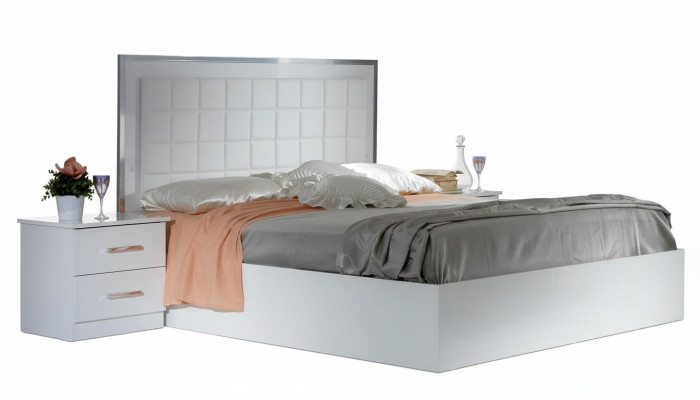 Bed 2x Nightstand 3-piece Bedroom Set Design Modern Luxury Bed Group New