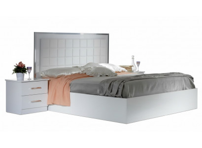 Bed 2x Nightstand 3-piece Bedroom Set Design Modern Luxury Bed Group New