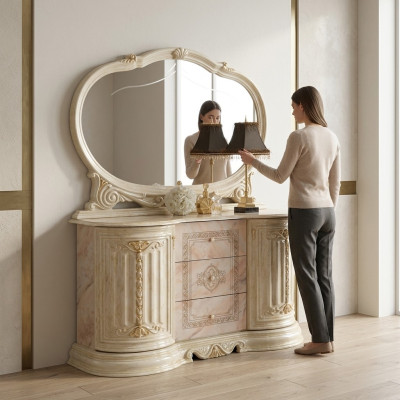 Mirror dresser cabinet dressers sideboard bedroom set wood modern style new