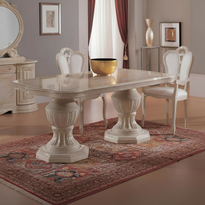 Luxurious oval dining table: Exclusive designer furniture made from Italian wood