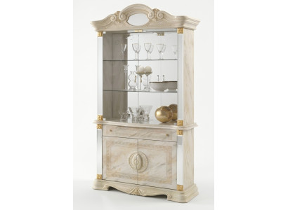 Luxury display showcase glass cabinet modern style wood living room