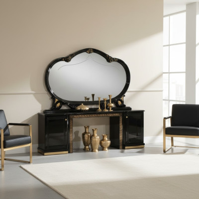 Mirror Stand Glass Italian Design Furniture Floor Mirror Sideboard Table New