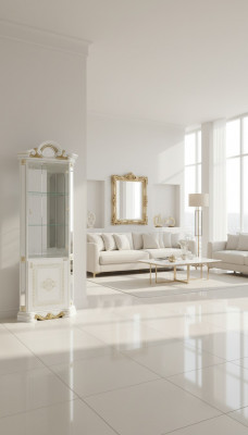 Luxury Window Display Corner Glass Cabinet Modern Furniture Shelf Classic ITALY