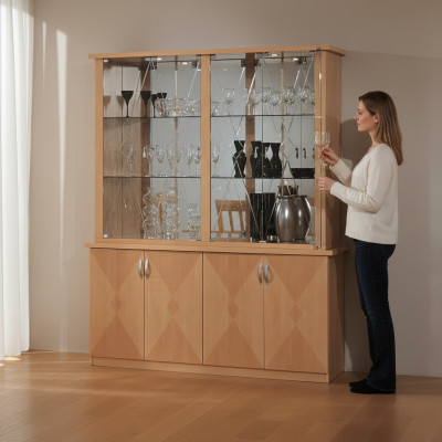 Classic display cabinet, Italian furniture, cabinets, display cases, beech, new