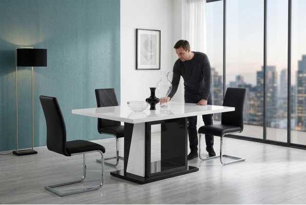 Modern dining table, tables, wooden table, dining room 140/180x90cm, extendable, new.