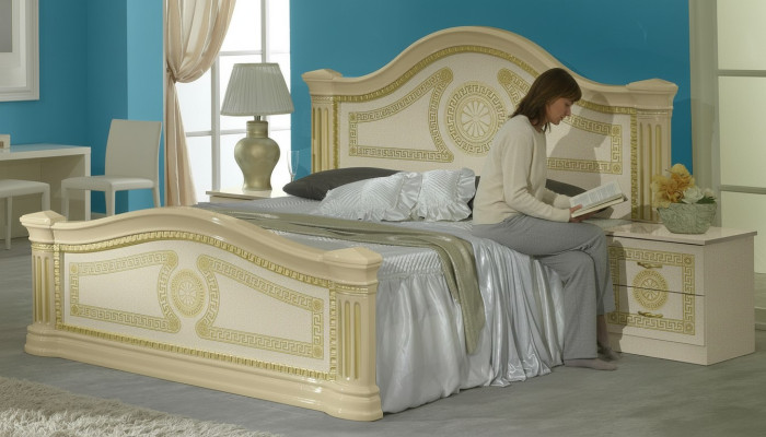 Classic bed, double bed, double bed, Sti beds, upholstered, Italian furniture, wood