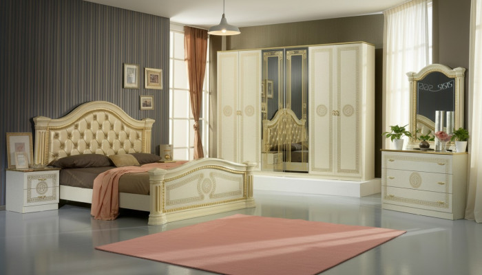 Bedroom bed Chesterfield double beds upholstery Chesterfield Baroque Rococo