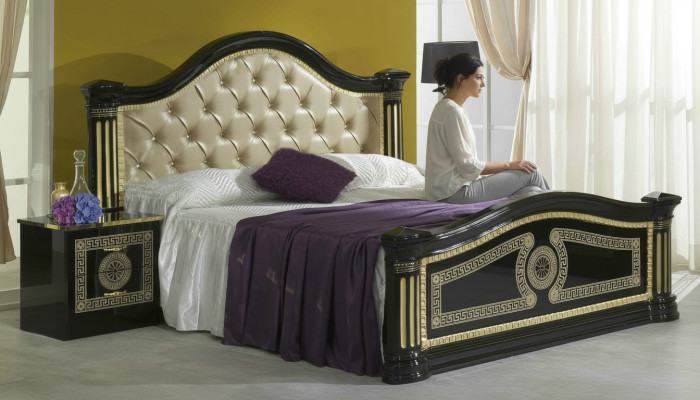 Chesterfield Bett Leather Bed Upholstered Bed Bedroom Double Bed Beds 180x200cm