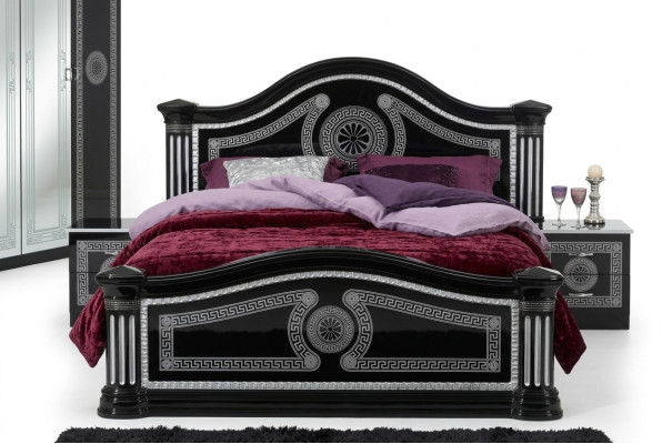 Bed 2x Nightstands 3-piece. Italian Furniture Bedroom Beds Wood New Set