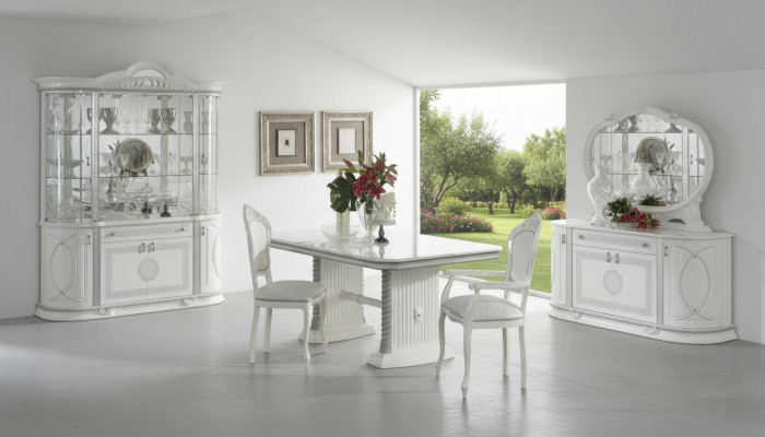 Mirror, sideboard, dining table, display cabinet, upholstery suite, kitchen, living room, dining room