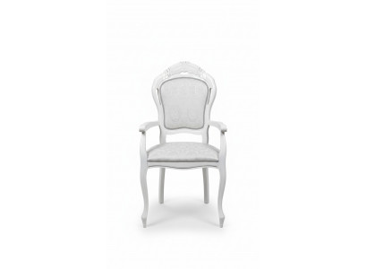 Chair White Silver Design Living Room Dining Room Wood Chairs Upholstered Made in Italy