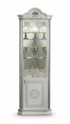 Corner Cabinet Luxury Glass Display Cabinet Wood Italian Style Furniture