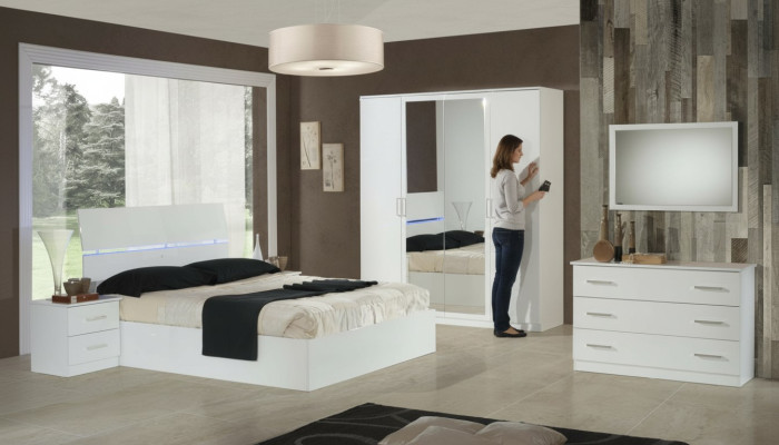Classic bedroom bed hotel double textile beds upholstery made in Italy