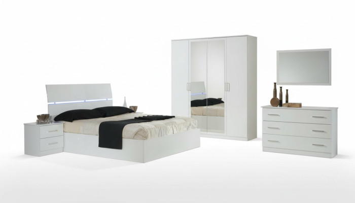 Classic bedroom bed hotel double textile beds upholstery made in Italy