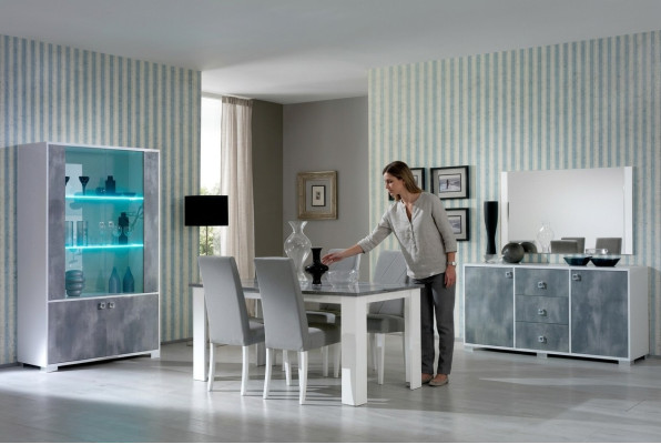 Modern dining table made of wood, 160x90cm, dining room, made in Italy, new design