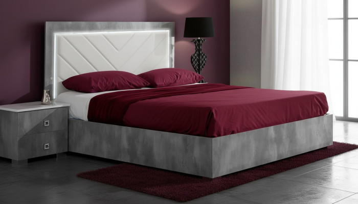 Design bedroom 3-piece set. Bed, 2x nightstands, classic luxury bed set furniture.