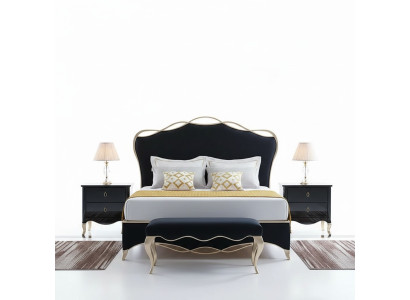 Textile design bed marriage modern hotel frame luxury sleeping room double