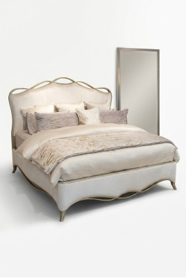 Classic wood bed double bed design upholstered bedroom