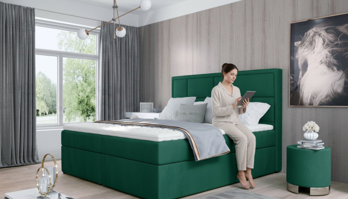 Luxury velvet bed, 180x215, classic bedroom, Italian furniture.