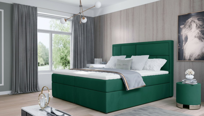 Luxury velvet bed, 180x215, classic bedroom, Italian furniture.