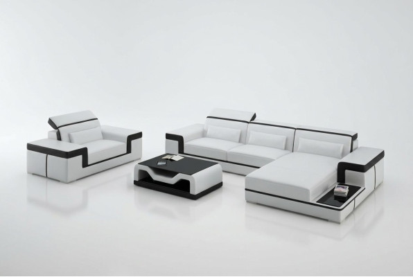 Living area corner sofa L-shape chair set suite modern leather sofa