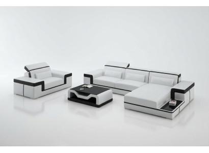 Living area corner sofa L-shape chair set suite modern leather sofa