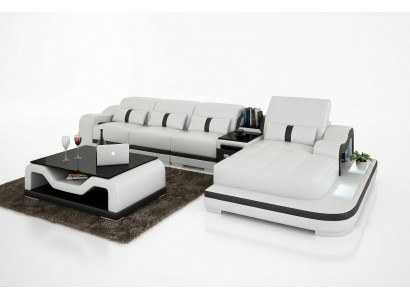 Corner sofa fabric L-shape bed function couch design upholstery textile leather corner