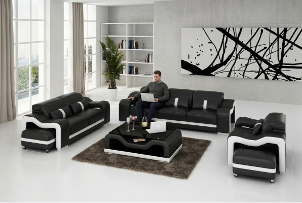 Sofa set 311 seaters set design sofas upholstered couches relax leather